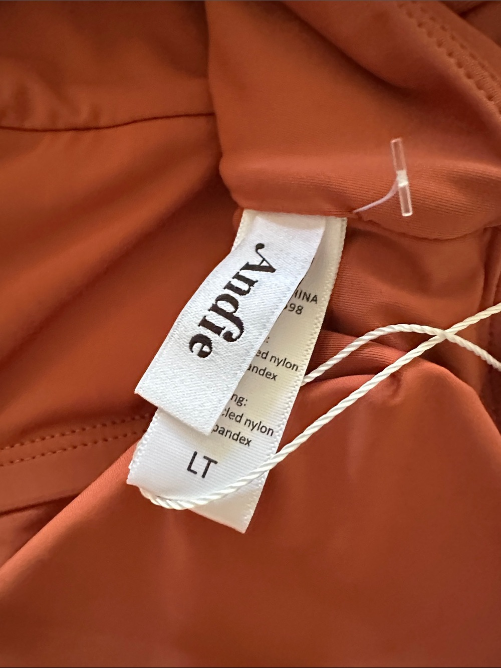 Andie V-Neck One-Piece Swimsuit in Rust - Picture 6 of 6